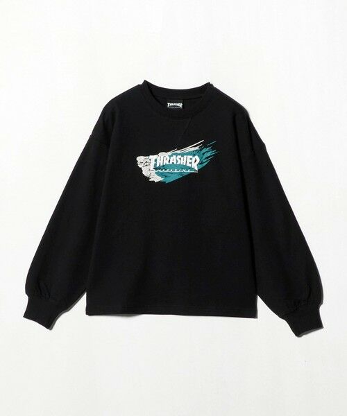 green label relaxing/グリーンレーベル リラクシング 【別注】<THRASHER>プリントスウェット / トレーナー / キッズ 140cm-160cm BLACK 160cm(L)