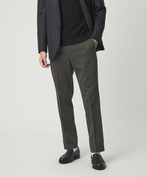 green label relaxing / グリーンレーベル リラクシング スラックス・ドレスパンツ | ポリエステルツイル スタンダード アジャスター スラックス(MD.GRAY)