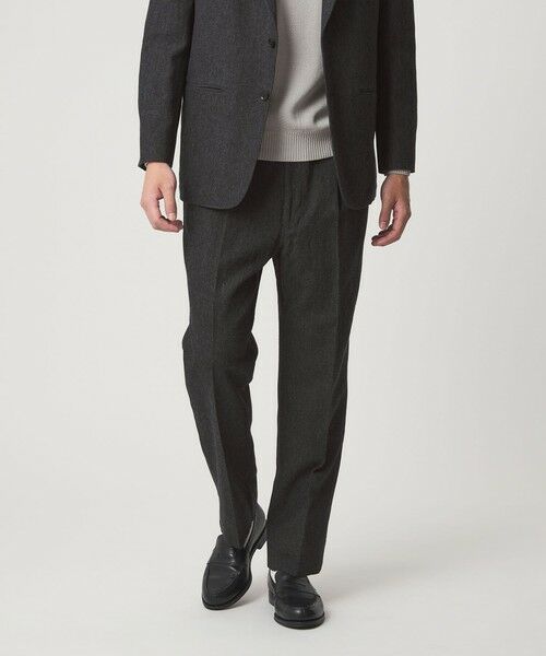 green label relaxing/グリーンレーベル リラクシング DC W/LI デニムライク ワイド 1プリーツ イージーパンツ DK. GRAY M green label relaxing/グリーンレーベル リラクシング DC W/LI デニムライク ワイド 1プリーツ イージーパンツ DK. GRAY M