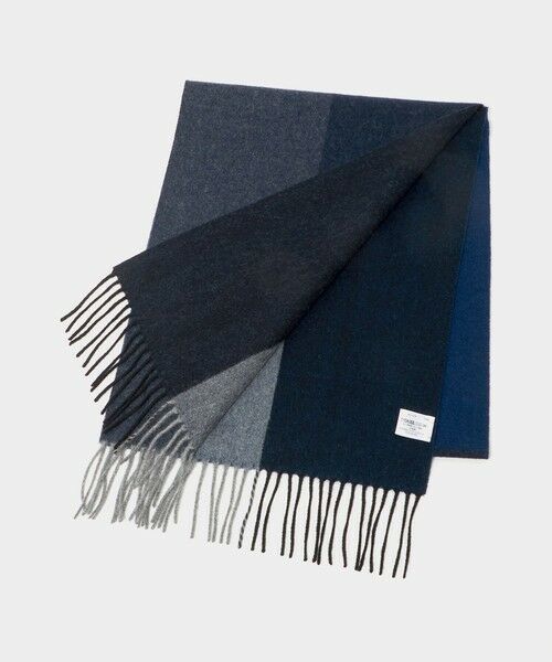 green label relaxing/グリーンレーベル リラクシング カシミヤ 100 パネル マフラー NAVY FREE