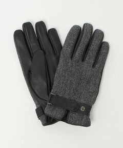 green label relaxing / グリーンレーベル リラクシング 手袋 | MOON ムーン ヘリンボーン×レザー グローブ -タッチパネル対応-