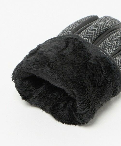 green label relaxing / グリーンレーベル リラクシング 手袋 | MOON ムーン ヘリンボーン×レザー グローブ -タッチパネル対応- | 詳細5