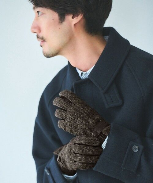 green label relaxing / グリーンレーベル リラクシング 手袋 | MOON ムーン ヘリンボーン×レザー グローブ -タッチパネル対応- | 詳細8