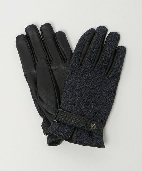 green label relaxing / グリーンレーベル リラクシング 手袋 | MOON ムーン ヘリンボーン×レザー グローブ -タッチパネル対応- | 詳細12