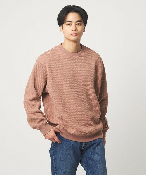 green label relaxing / グリーンレーベル リラクシング カットソー | ツイル モール クルーネック カットソー(PINK)