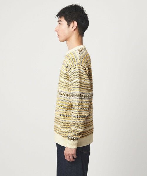 green label relaxing / グリーンレーベル リラクシング ニット・セーター | コットン フェアアイル シングルジャガード クルーネック ニット | 詳細3