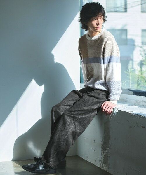 green label relaxing / グリーンレーベル リラクシング ニット・セーター | カラー ブロック ジャカード クルーネック ニット | 詳細5