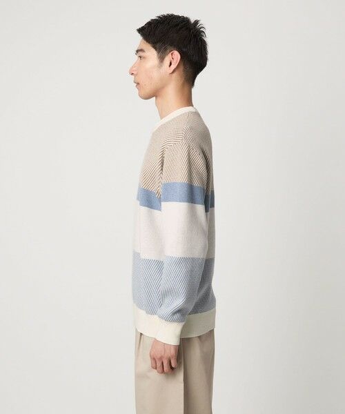 green label relaxing / グリーンレーベル リラクシング ニット・セーター | カラー ブロック ジャカード クルーネック ニット | 詳細9