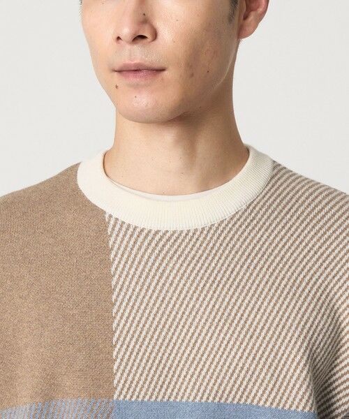green label relaxing / グリーンレーベル リラクシング ニット・セーター | カラー ブロック ジャカード クルーネック ニット | 詳細11