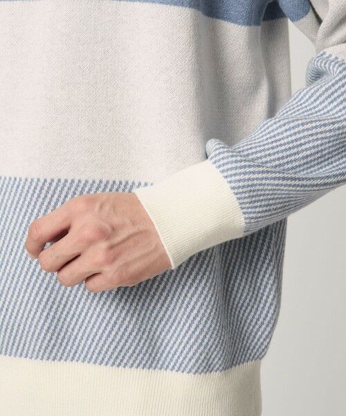 green label relaxing / グリーンレーベル リラクシング ニット・セーター | カラー ブロック ジャカード クルーネック ニット | 詳細12