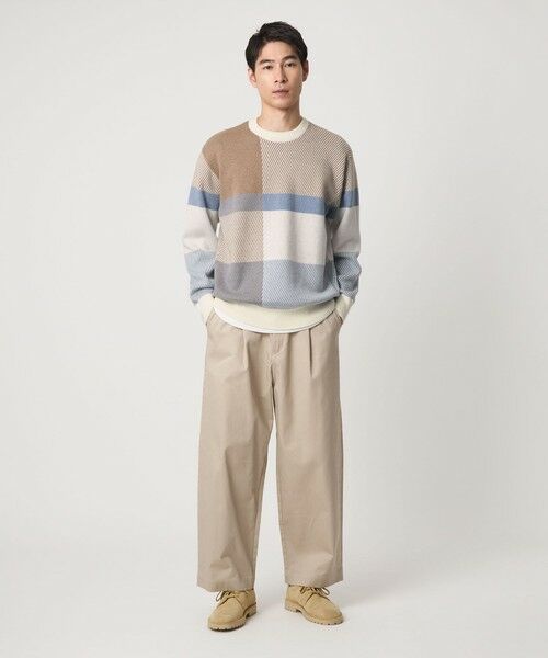 green label relaxing / グリーンレーベル リラクシング ニット・セーター | カラー ブロック ジャカード クルーネック ニット | 詳細7