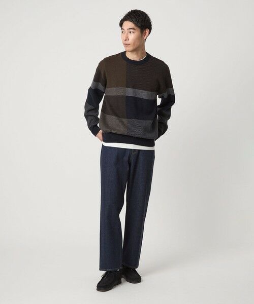 green label relaxing / グリーンレーベル リラクシング ニット・セーター | カラー ブロック ジャカード クルーネック ニット | 詳細17