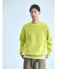 green label relaxing / グリーンレーベル リラクシング ニット・セーター | コットン ポリエステル ワッフル クルーネック ニット