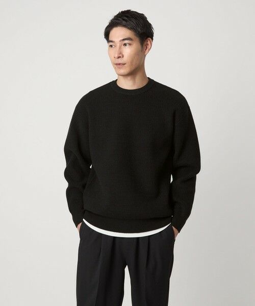 green label relaxing / グリーンレーベル リラクシング ニット・セーター | コットン ポリエステル ワッフル クルーネック ニット | 詳細4