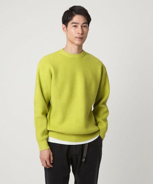 green label relaxing / グリーンレーベル リラクシング ニット・セーター | コットン ポリエステル ワッフル クルーネック ニット | 詳細16
