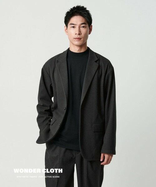 green label relaxing/グリーンレーベル リラクシング WONDER CLOTH カジュアル ジャケット -ストレッチ- DK. GRAY L green label relaxing/グリーンレーベル リラクシング WONDER CLOTH カジュアル ジャケット -ストレッチ- DK. GRAY L