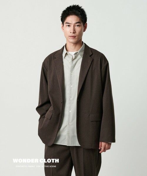 green label relaxing/グリーンレーベル リラクシング WONDER CLOTH カジュアル ジャケット -ストレッチ- DK. BROWN S green label relaxing/グリーンレーベル リラクシング WONDER CLOTH カジュアル ジャケット -ストレッチ- DK. BROWN S