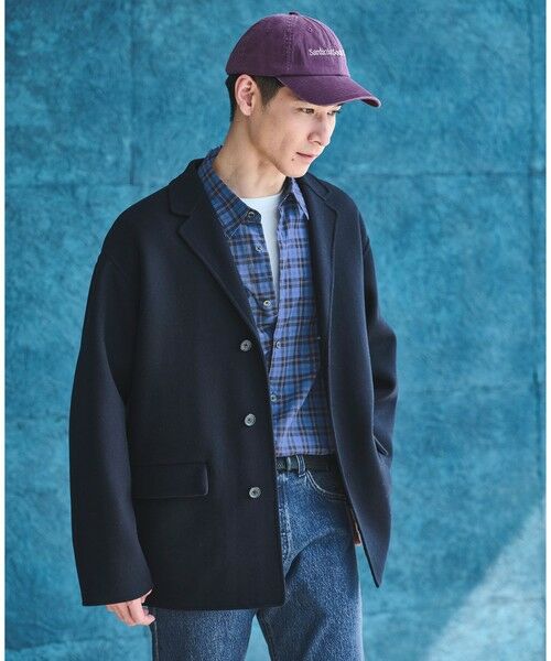 green label relaxing/グリーンレーベル リラクシング ウール ナイロン リバー ジャコット アウター NAVY L green label relaxing/グリーンレーベル リラクシング ウール ナイロン リバー ジャコット アウター NAVY L