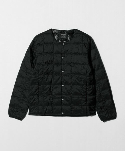 green label relaxing/グリーンレーベル リラクシング <TAION>クルーネック ボタン ダウンジャケット BLACK XL green label relaxing/グリーンレーベル リラクシング <TAION>クルーネック ボタン ダウンジャケット BLACK XL