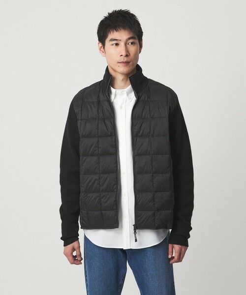 green label relaxing / グリーンレーベル リラクシング ダウンジャケット・ベスト | <TAION>ニット スリーブ ダウンジャケット(BLACK)