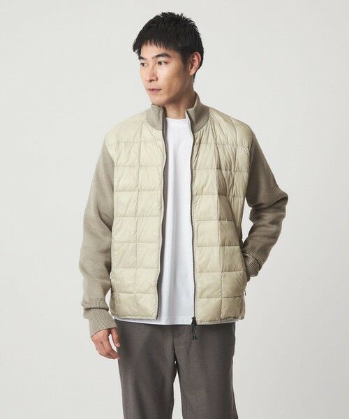 green label relaxing / グリーンレーベル リラクシング ダウンジャケット・ベスト | <TAION>ニット スリーブ ダウンジャケット(LT.GRAY)