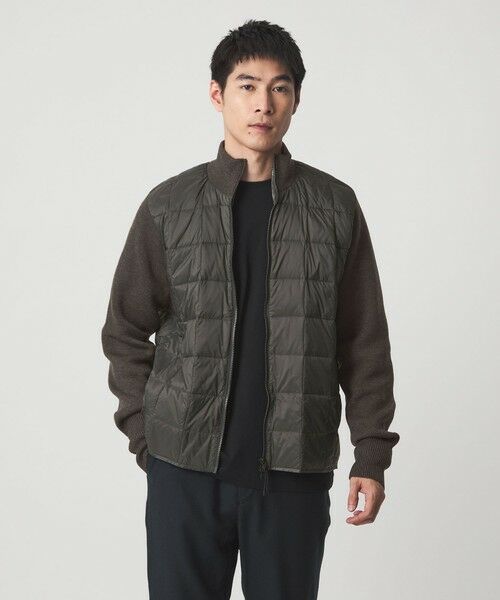 green label relaxing / グリーンレーベル リラクシング ダウンジャケット・ベスト | <TAION>ニット スリーブ ダウンジャケット(DK.GRAY)