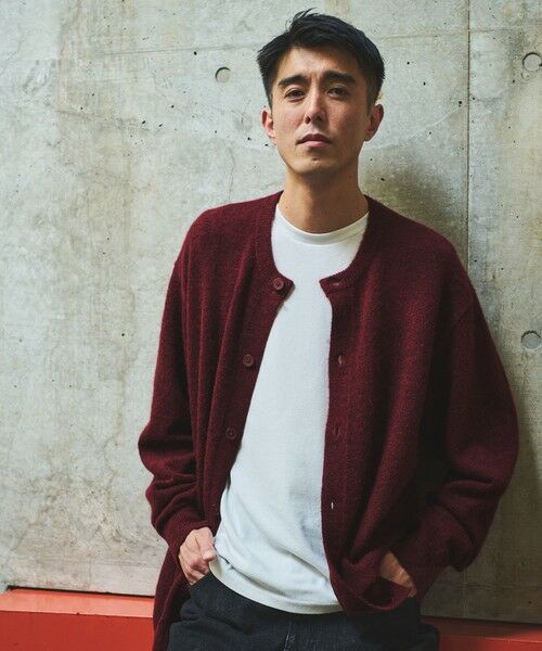 green label relaxing/グリーンレーベル リラクシング アルパカ ブレンド クルーネック カーディガン RED XL green label relaxing/グリーンレーベル リラクシング アルパカ ブレンド クルーネック カーディガン RED XL