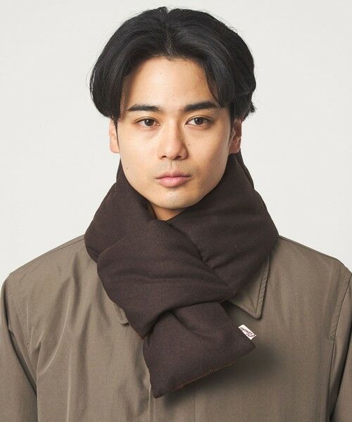 green label relaxing / グリーンレーベル リラクシング マフラー・ショール・スヌード・ストール | 【別注】＜COBMASTER＞GLR ブラウン ダウン マフラー | 詳細1