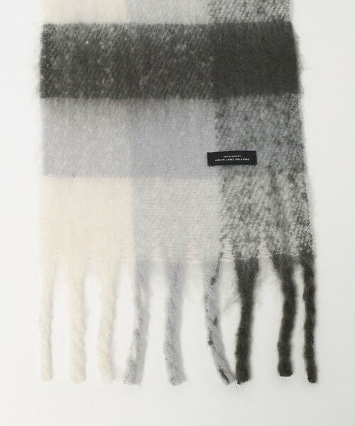 green label relaxing / グリーンレーベル リラクシング マフラー・ショール・スヌード・ストール | GLR ブラッシュド ブロック マフラー | 詳細1