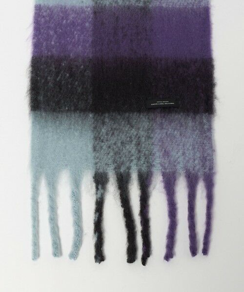 green label relaxing / グリーンレーベル リラクシング マフラー・ショール・スヌード・ストール | GLR ブラッシュド ブロック マフラー | 詳細8