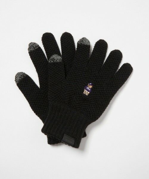green label relaxing/グリーンレーベル リラクシング 【別注】<INFIELDER DESIGN>ベアー ニット グローブ -タッチスクリーン- BLACK FREE green label relaxing/グリーンレーベル リラクシング 【別注】<INFIELDER DESIGN>ベアー ニット グローブ -タッチスクリーン- BLACK FREE