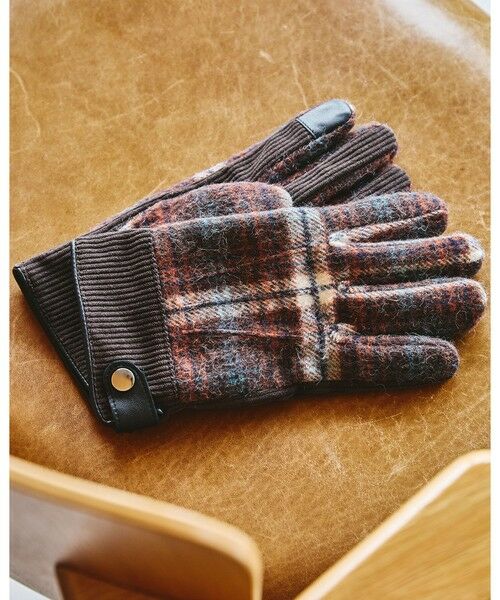 green label relaxing / グリーンレーベル リラクシング 手袋 | コーデュロイ チェック グローブ 手袋 -スマートフォン対応- | 詳細9