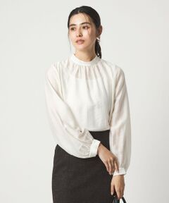 green label relaxing / グリーンレーベル リラクシング シャツ・ブラウス | フェイクパール スタンドネック ブラウス