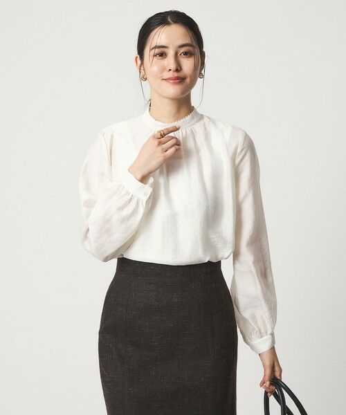 green label relaxing / グリーンレーベル リラクシング シャツ・ブラウス | フェイクパール スタンドネック ブラウス | 詳細2