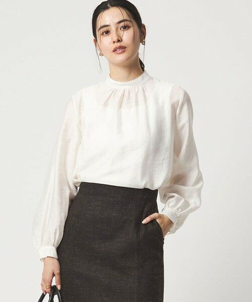green label relaxing / グリーンレーベル リラクシング シャツ・ブラウス | フェイクパール スタンドネック ブラウス | 詳細3