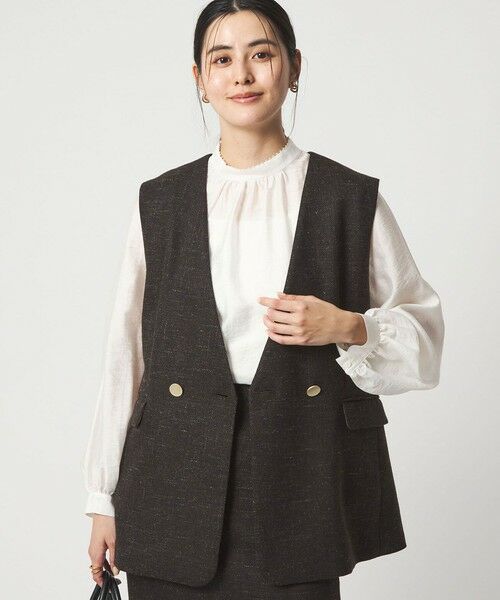 green label relaxing / グリーンレーベル リラクシング シャツ・ブラウス | フェイクパール スタンドネック ブラウス | 詳細5