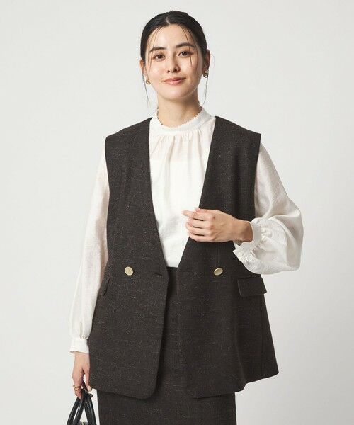 green label relaxing / グリーンレーベル リラクシング シャツ・ブラウス | フェイクパール スタンドネック ブラウス | 詳細3