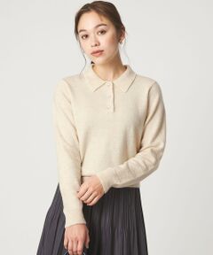 green label relaxing / グリーンレーベル リラクシング ニット・セーター | 襟付き フェイクパール プルオーバー ニット ウォッシャブル