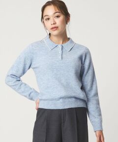 green label relaxing / グリーンレーベル リラクシング ニット・セーター | 襟付き フェイクパール プルオーバー ニット ウォッシャブル