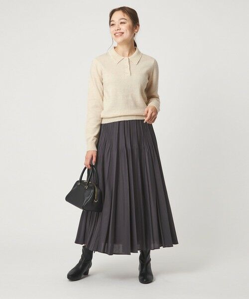 green label relaxing / グリーンレーベル リラクシング ニット・セーター | 襟付き フェイクパール プルオーバー ニット ウォッシャブル | 詳細3