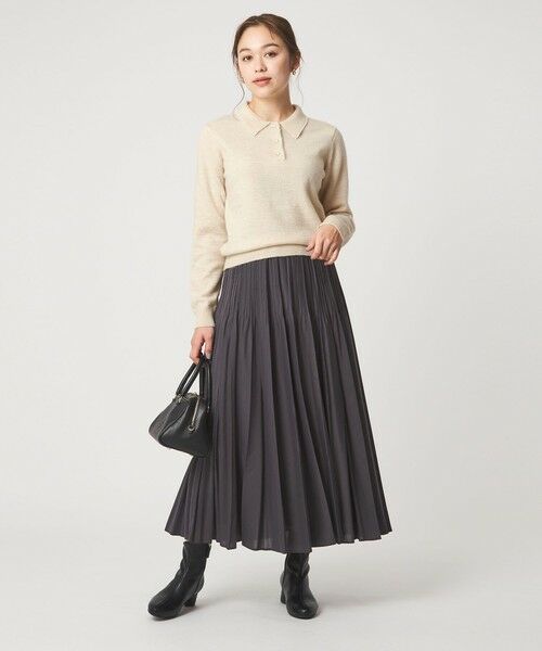 green label relaxing / グリーンレーベル リラクシング ニット・セーター | 襟付き フェイクパール プルオーバー ニット ウォッシャブル | 詳細2