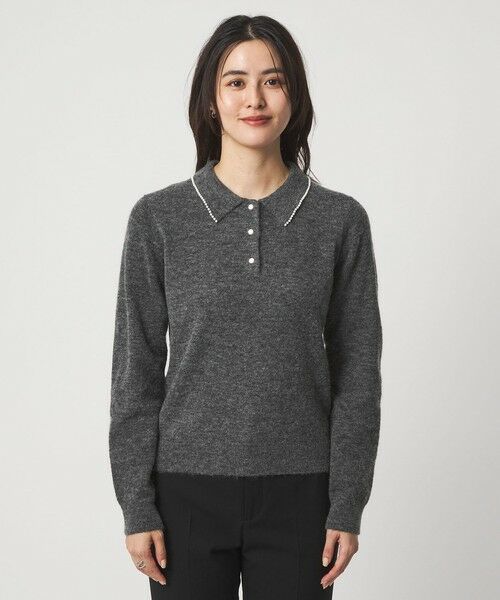 green label relaxing / グリーンレーベル リラクシング ニット・セーター | 襟付き フェイクパール プルオーバー ニット ウォッシャブル | 詳細12