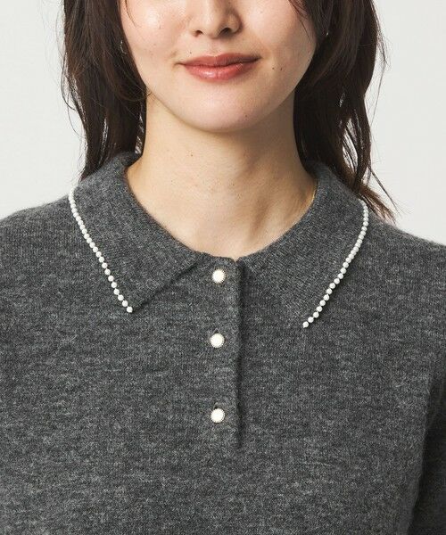 green label relaxing / グリーンレーベル リラクシング ニット・セーター | 襟付き フェイクパール プルオーバー ニット ウォッシャブル | 詳細15