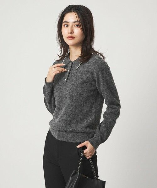 green label relaxing / グリーンレーベル リラクシング ニット・セーター | 襟付き フェイクパール プルオーバー ニット ウォッシャブル | 詳細9