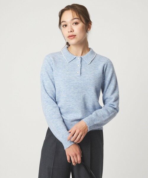 green label relaxing / グリーンレーベル リラクシング ニット・セーター | 襟付き フェイクパール プルオーバー ニット ウォッシャブル | 詳細26