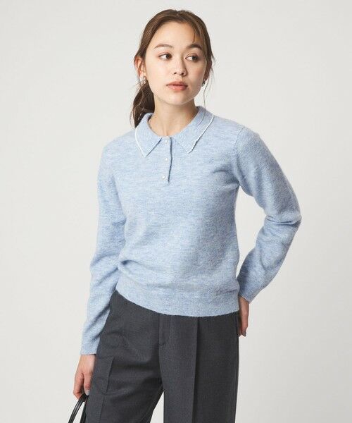 green label relaxing / グリーンレーベル リラクシング ニット・セーター | 襟付き フェイクパール プルオーバー ニット ウォッシャブル | 詳細27