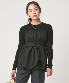 green label relaxing / グリーンレーベル リラクシング ニット・セーター | タフタ ドッキング リボン プルオーバー ニット ウォッシャブル