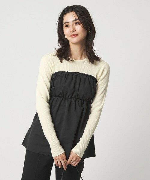 green label relaxing / グリーンレーベル リラクシング ニット・セーター | タフタ ドッキング リボン プルオーバー ニット ウォッシャブル | 詳細3