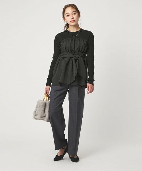 green label relaxing / グリーンレーベル リラクシング ニット・セーター | タフタ ドッキング リボン プルオーバー ニット ウォッシャブル | 詳細22