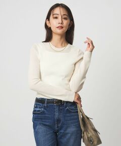 green label relaxing / グリーンレーベル リラクシング ニット・セーター | ウール シアー リブ クルーネック ニット ウォッシャブル